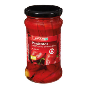 PIMIENTOS DEL PIQUILLO ENTEROS AL AJILLO SPAR FRASCO 314 GRS SPAR