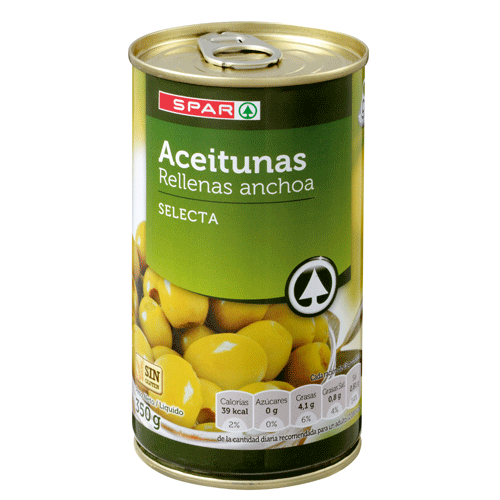 Aceitunas rellenas de anchoa - Hacendado - 720g