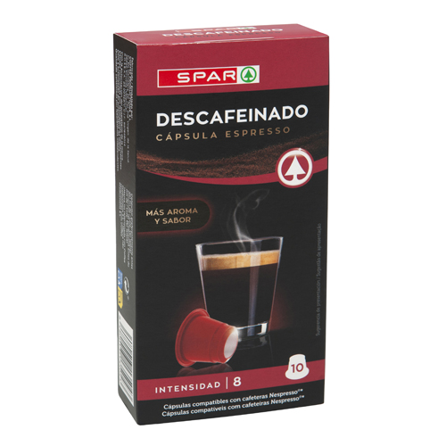 Cápsulas de Café Descafeinado SPAR compatible con Dolce Gusto