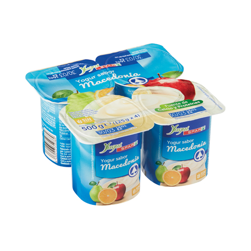SpainSupermarket • Yogur de fresa, macedonia, plátano y vainilla