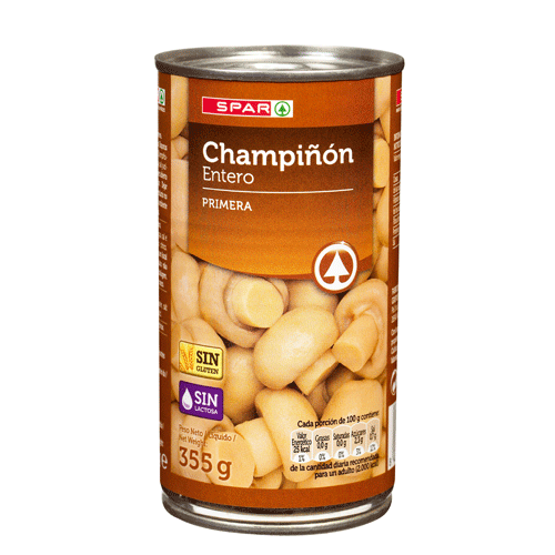 CHAMPIÑÓN ENTERO SPAR 355 GRS. P.N.