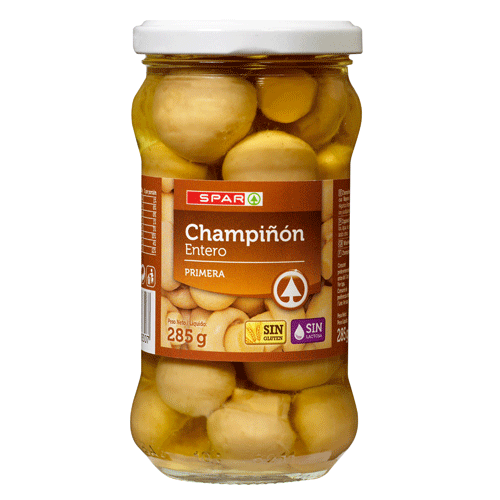 CHAMPIÑÓN ENTERO SPAR FRASCO 285 GRS. P.N.