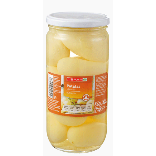 PATATA ENTERA PARISINA SPAR FRASCO 720 ML.