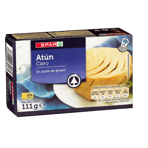 ATÚN CLARO EN ACEITE DE GIRASOL SPAR 111 GRS. P.N.