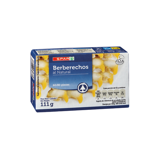 BERBERECHOS AL NATURAL SPAR 60/80 OL-120 F.A.