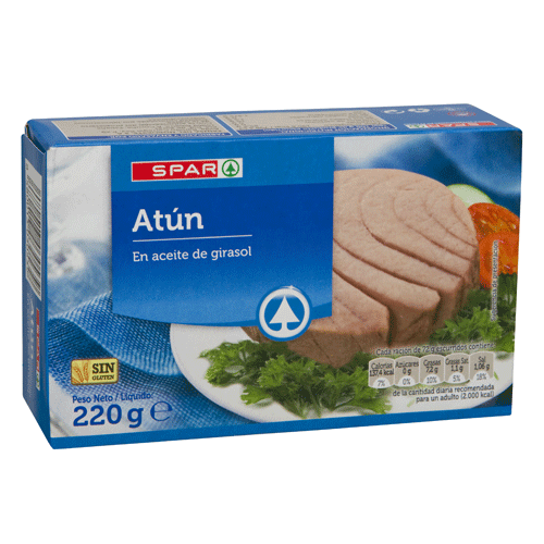 AT&Uacute;N LISTADO EN ACEITE DE GIRASOL SPAR 220 GRS. P.N.