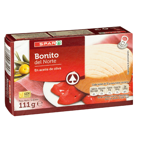 BONITO DEL NORTE EN ACEITE DE OLIVA SPAR 111 GRS. P.N.
