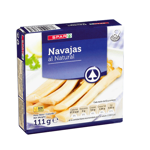 NAVAJAS AL NATURAL SPAR 111 GRS. P.N.