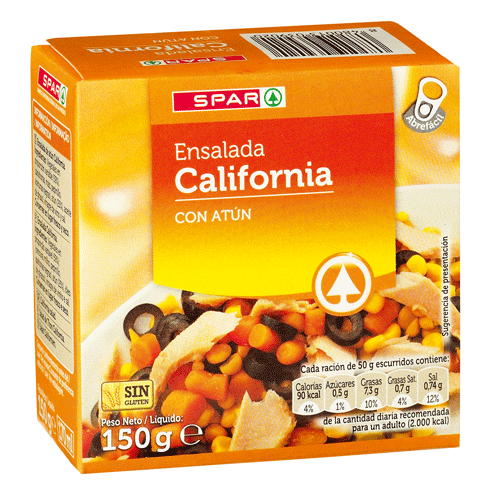 ENSALADA CALIFORNIA CON ATÚN SPAR 150 GRS. P.N.