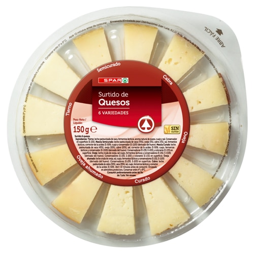TABLA SURTIDO 6 QUESOS SPAR 150 GRS.