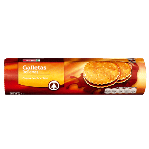 GALLETAS RELLENAS DE CHOCOLATE SPAR 250 GRS.
