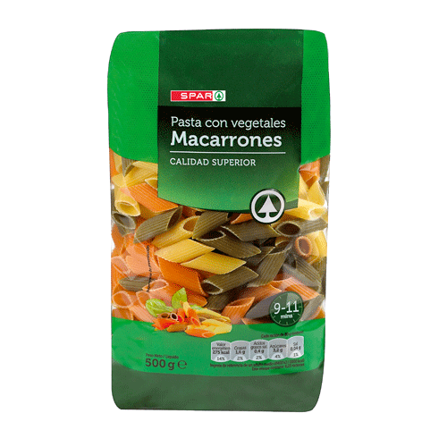 MACARRONES CON VEGETALES SPAR 500 GRS.