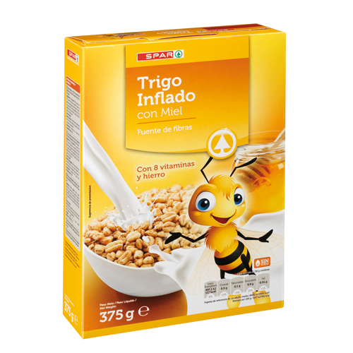 TRIGO INFLADO CON MIEL SPAR 375 GRS.