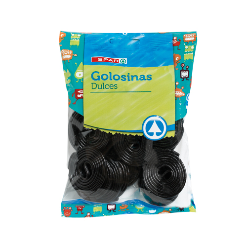 GOLOSINAS REGALIZ NEGRO EN DISCOS SPAR 200 GRS.