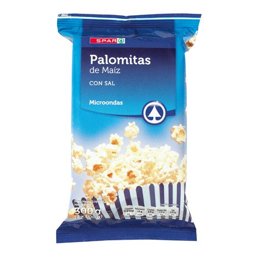 PALOMITAS DE MAÍZ MICROONDAS CON SAL SPAR 100 GRS. PACK-3