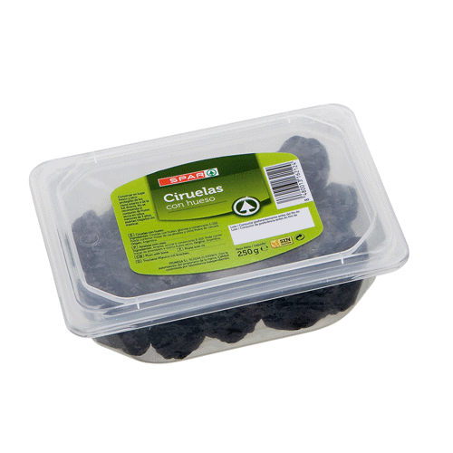 CIRUELAS CON HUESO SPAR BANDEJA PET 250 GRS.