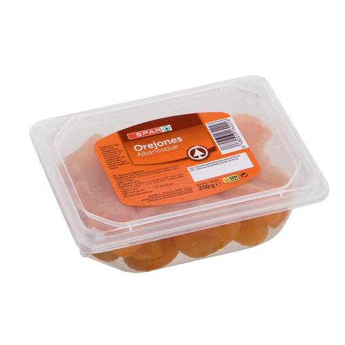 OREJONES ALBARICOQUE SPAR BANDEJA PET 250 GRS.