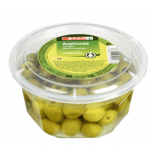 ACEITUNA MANZANILLA SIN HUESO SPAR TARRINA 380 G