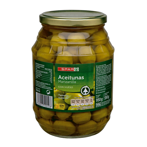 ACEITUNAS MANZANILLA CON HUESO 240/260 SPAR