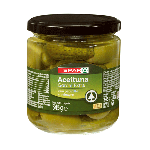 ACEITUNAS GORDAL C/PEPINILLO SPAR