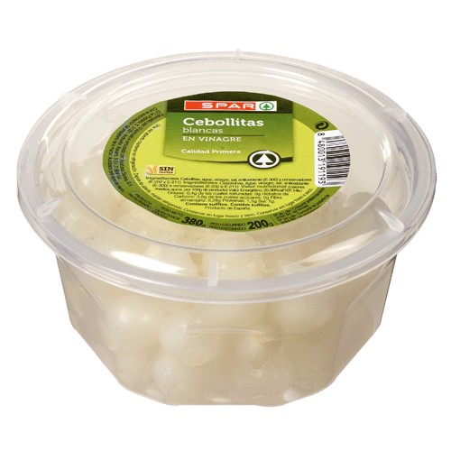 CEBOLLITAS EN VINAGRE SPAR TARRINA 380 GRS.