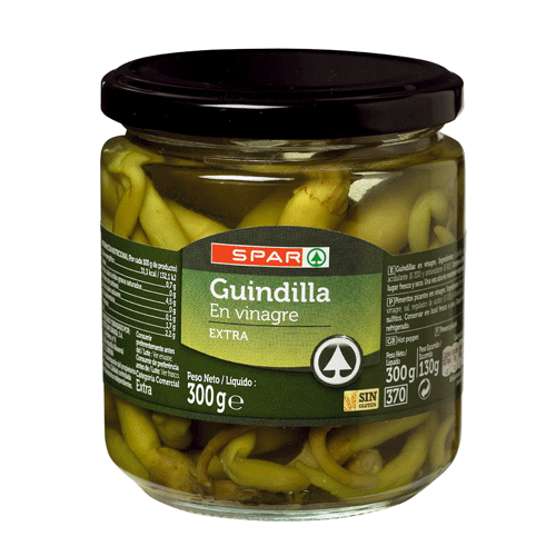 GUINDILLAS EN VINAGRE SPAR 370 ML.