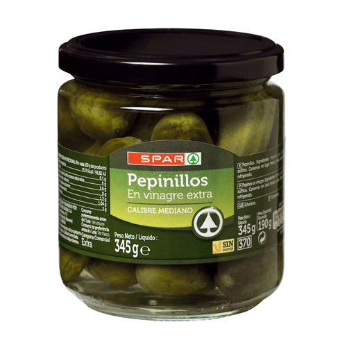 PEPINILLOS SPAR 40/60 370 ML.