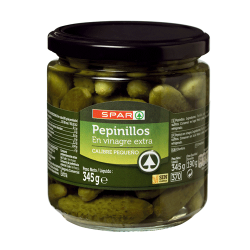 PEPINILLOS SPAR 150/300 370 ML.