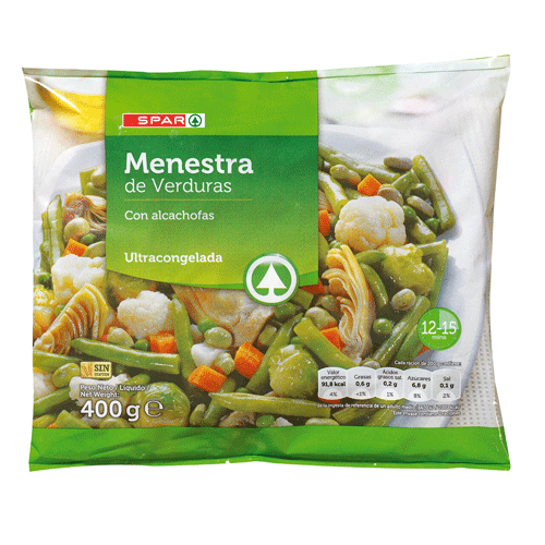 MENESTRA DE VERDURAS CON ALCACHOFAS SPAR 400 GRS.