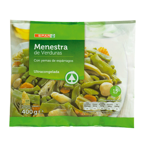 MENESTRA DE VERDURAS CON YEMAS DE ESPÁRRAGOS SPAR 400 GRS.