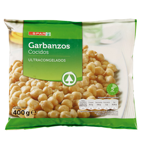 GARBANZOS COCIDOS SPAR 400 GRS.