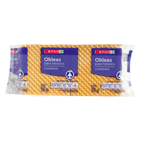 OBLEAS PARA HELADOS CUADRADAS SPAR 35 GRS.