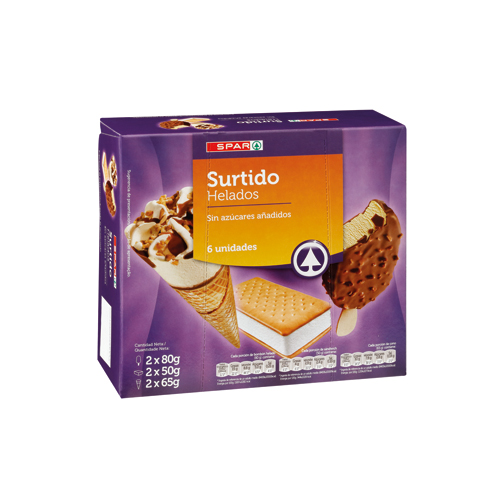 SURTIDO DE HELADOS SIN AZÚCAR 6 UND.