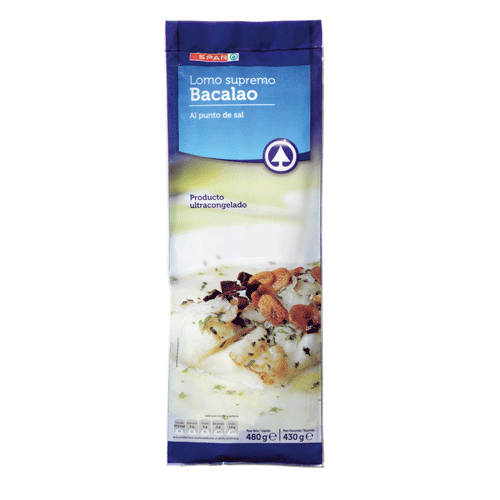 LOMO SUPREMO DE BACALAO AL PUNTO DE SAL SPAR 480 GRS.