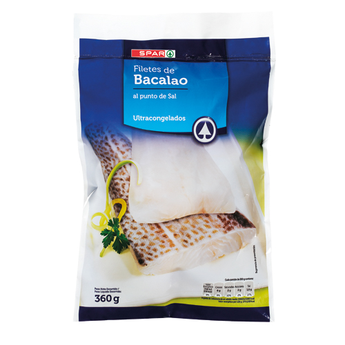 FILETES DE BACALAO AL PUNTO DE SAL SPAR 360 GRS.