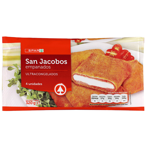 SAN JACOBOS EMPANADOS SPAR 4 UND. 320 GRS.
