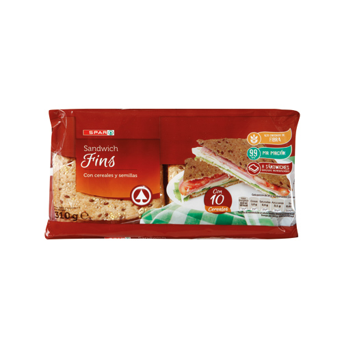 PAN SANDWICH "FINS" CON CEREALES Y SEMILLAS 310 GRS.