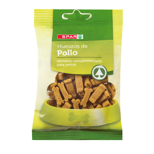 SNACK PERROS HUESITOS POLLO SPAR BOLSA 60 GRS.