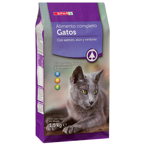 ALIMENTO GATOS PESCADO SPAR 1,5 KG.