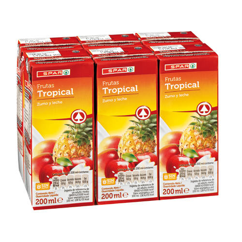 FRUTAS + LECHE TROPICAL 200 ML. PACK-6