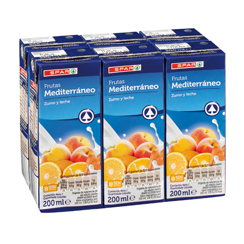 FRUTAS + LECHE MEDITERRÁNEO 200 ML. PACK-6