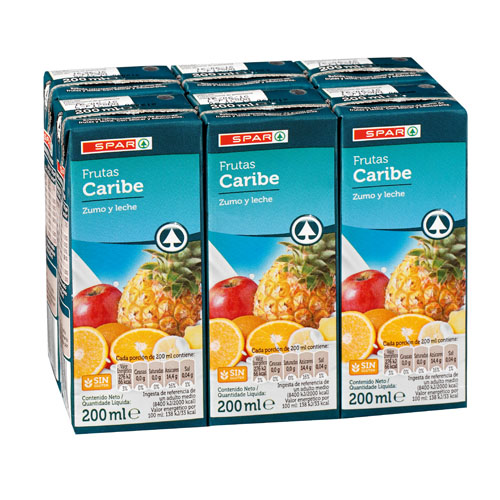 FRUTAS + LECHE CARIBE 200 ML. PACK-6