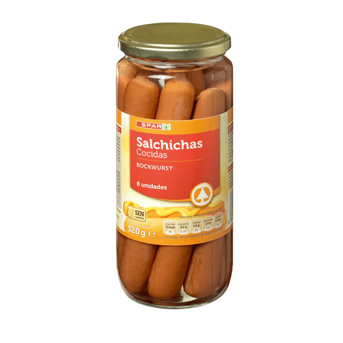 SALCHICHAS BOCKWURTS SPAR 8 UND. TARRO 520 GRS.