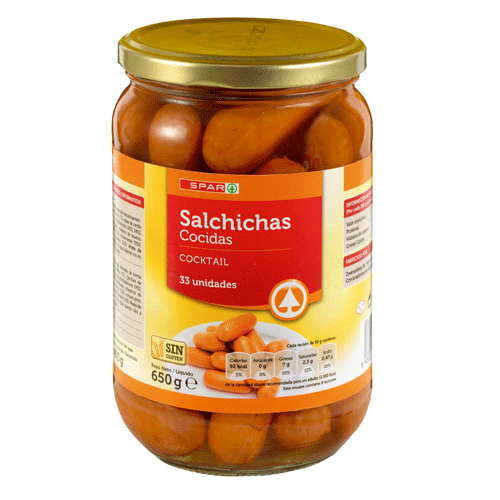 SALCHICHAS COCKTAIL SPAR 33 UND. TARRO 350 GRS.