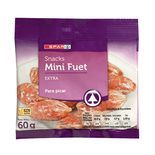 SNACKS MINI FUET SPAR 60 GRS.