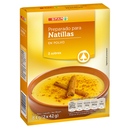 PREPARADO PARA NATILLAS EN POLVO SPAR 2 SOBRES 84 GRS.