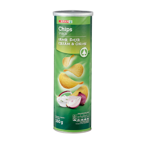 PATATAS TUBO SABOR SOUR CREAM & ONION SPAR 160 GRS.