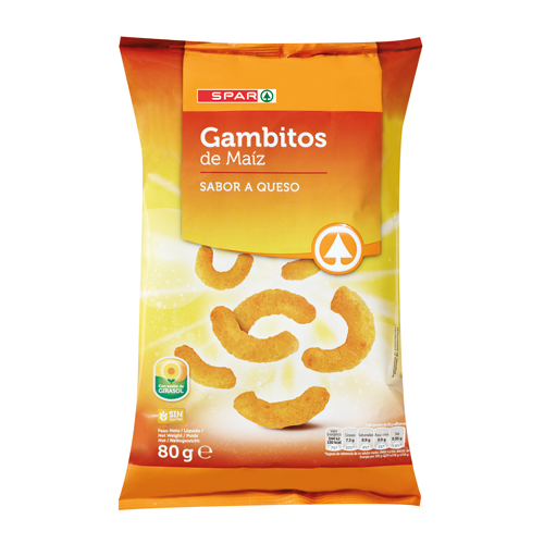 GAMBITOS DE MAÍZ SABOR QUESO SPAR 80 GRS.