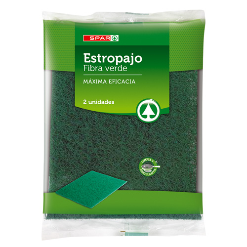 ESTROPAJO FIBRA VERDE SPAR 2 UND.