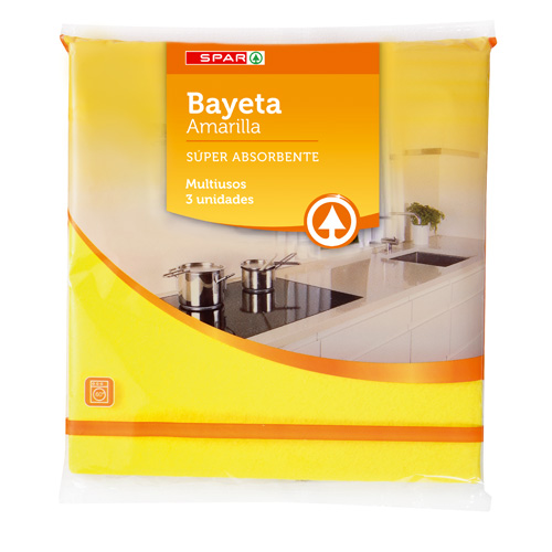 BAYETA ESPECIAL AMARILLA SPAR 38X40 CM. PACK-3